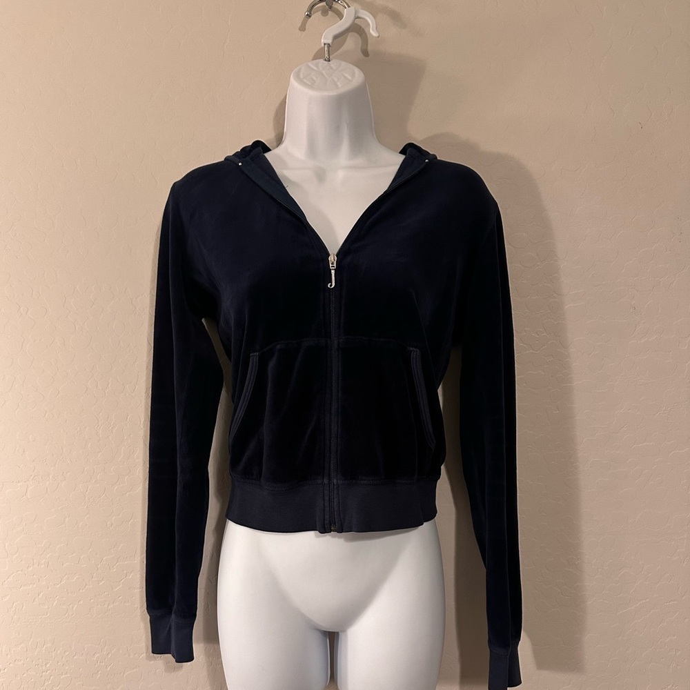 Early 2000’s Y2K Sky Blue Classic Velour Hoodie Size M